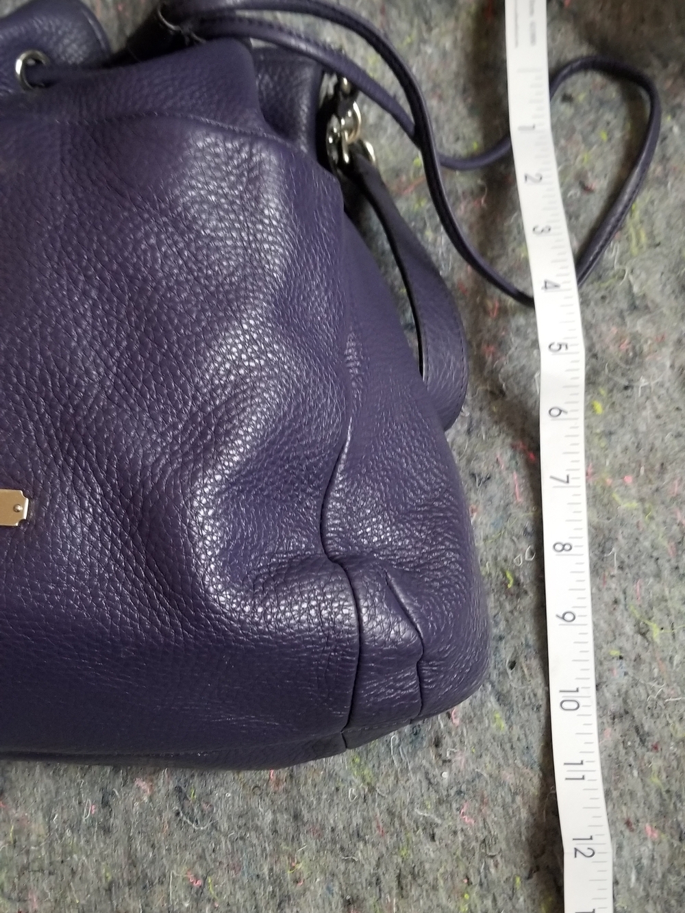 Coach Purple Pebble Leather Drawstring Shoulder Bag with Silver Hardware - Picture 2 of 8